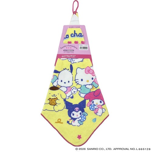 サンリオキャラクターズ ループ付きハンドタオル ポップポップ 約34 x 34cm