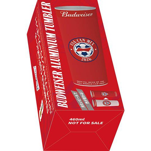 【5%】 バドワイザー W杯大会デザインタンブラー付き (赤) 1ケース 330ml x 24本