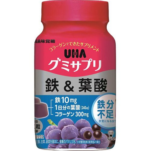 UHA味覚糖 UHAグミサプリ鉄&葉酸 60粒