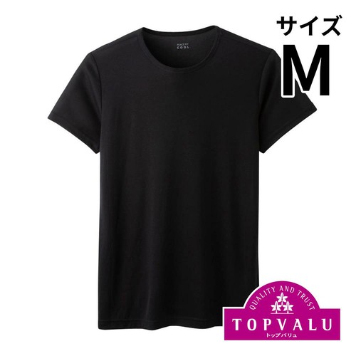 PEACE FIT(ピースフィット) COOL 半袖クルーネックシャツ 紳士 クロ M トップバリュ