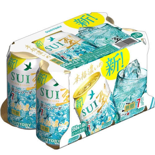 7%】 サントリー 翠ジンソーダ 本格濃いめ 350ml x 6本 Green Beans