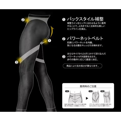 グンゼ RIZAP スタイルアップレギンス7分丈 紳士 L ブラック