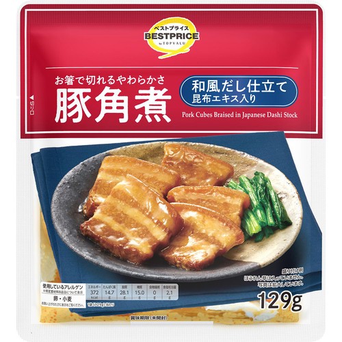 豚角煮 和風だし仕立て 昆布エキス入り 129g トップバリュベストプライス