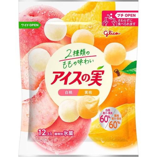 グリコ アイスの実 白桃黄桃 12コ入