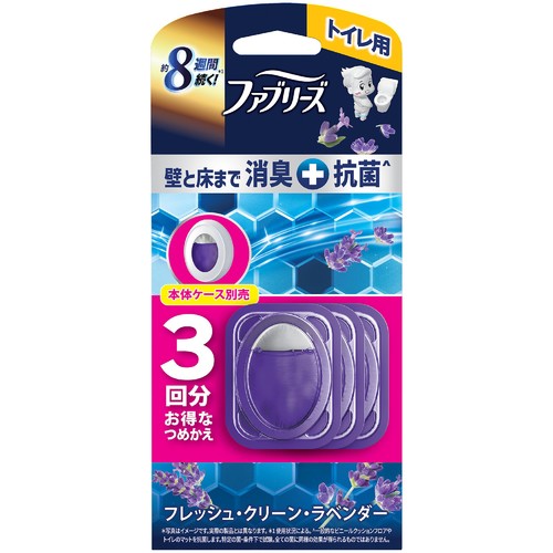 P&G ファブリーズ トイレ用 消臭剤+抗菌 フレッシュ・クリーン・ラベンダー 6.3mL x 3回分