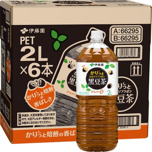 伊藤園 かりっとおいしく大豆イソフラボン 黒豆茶 1ケース 2L x 6本