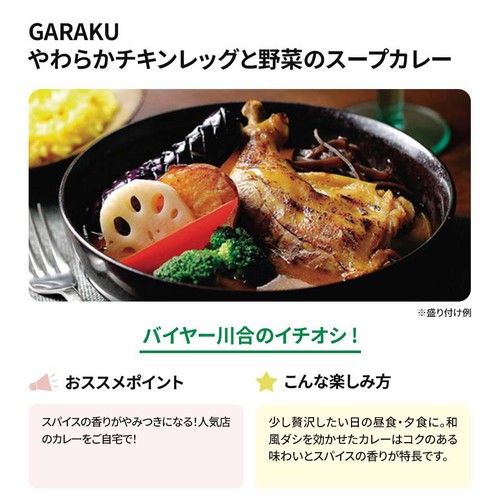 【冷凍】GARAKU やわらかチキンレッグと野菜のスープカレー 1人前 450g