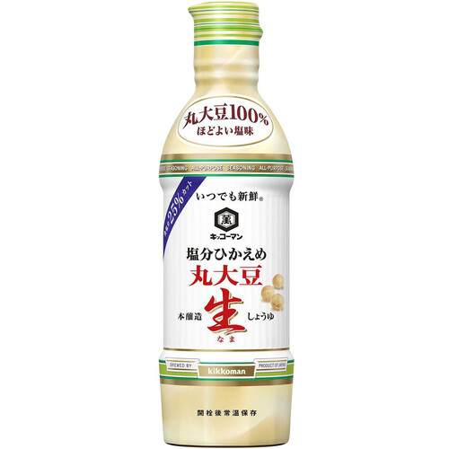 キッコーマン いつでも新鮮 塩分ひかえめ 丸大豆生しょうゆ 450ml