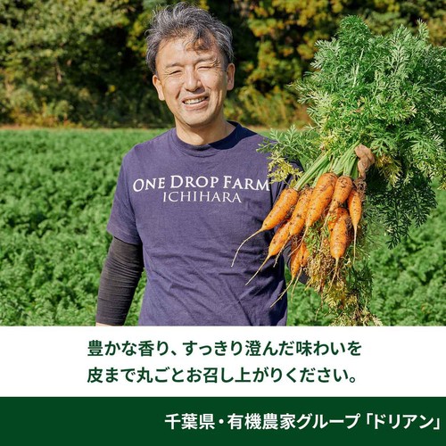 鮮度+］【有機】千葉県産 にんじん 400g 2-5本 1袋 Green Beans