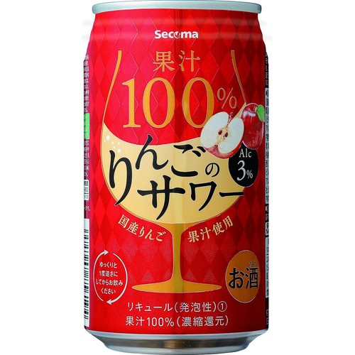 【北海道/3%】 セコマ 果汁100%りんごのサワー 350ml