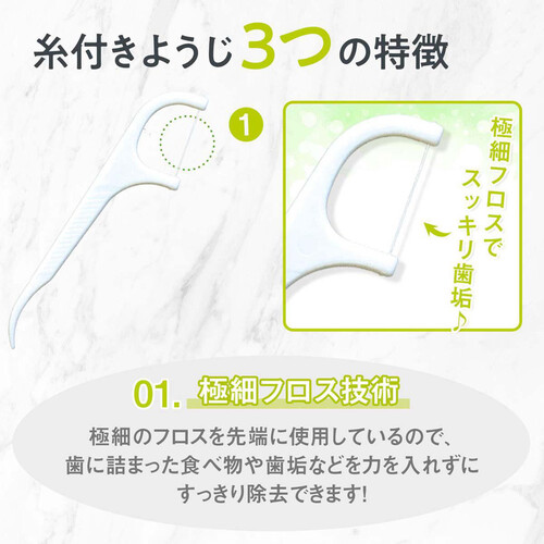 医食同源ドットコム ワンプッシュ糸付きようじ 100本