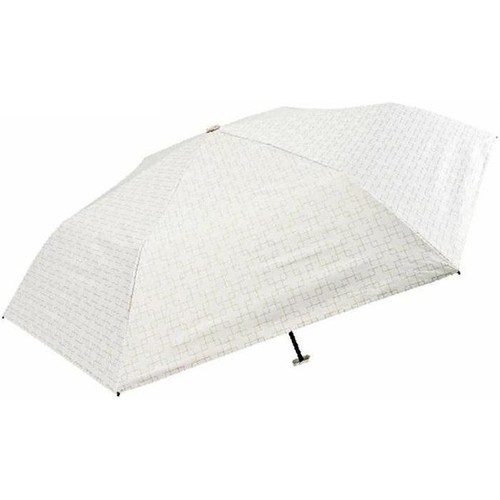 CHARIS TRIANGLE ハイクラス チェーン付きプリントパラソル 晴雨兼用折りたたみ傘 完全遮光 50cm アイボリー