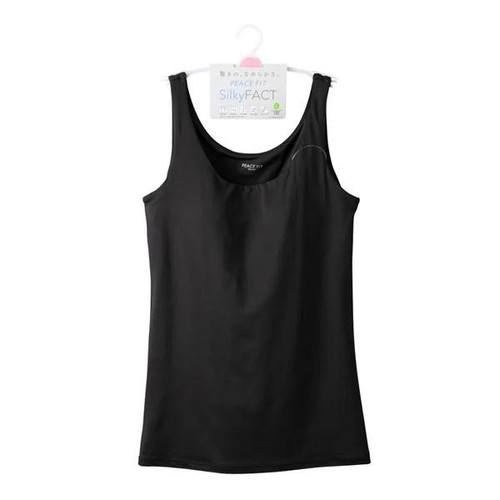PEACE FIT(ピースフィット) SilkyFACT モールドカップ付 タンクトップ 婦人 クロ M トップバリュ