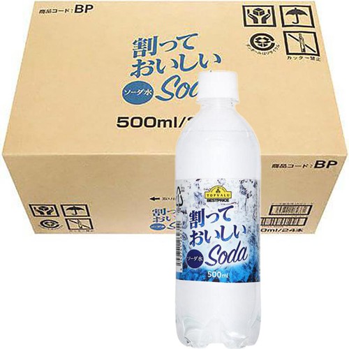 割っておいしいSoda 1ケース 500ml x 24本 トップバリュベストプライス
