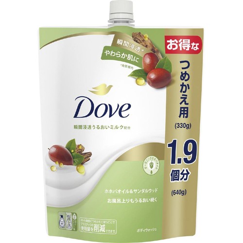 ユニリーバ ダヴボディウォッシュ ホホバオイル&サンダルウッド つめかえ用 640g