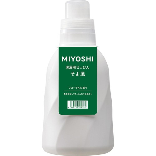 ミヨシ石鹸 洗濯用せっけん そよ風 1.1L Green Beans | グリーン