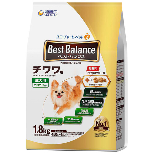 【ペット用】 ユニ・チャーム 【国産】ベストバランス カリカリ仕立て 成犬 チワワ用 1.8kg