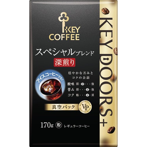キーコーヒー 【粉】KEYDOORS+ スペシャルブレンド深煎り 170g
