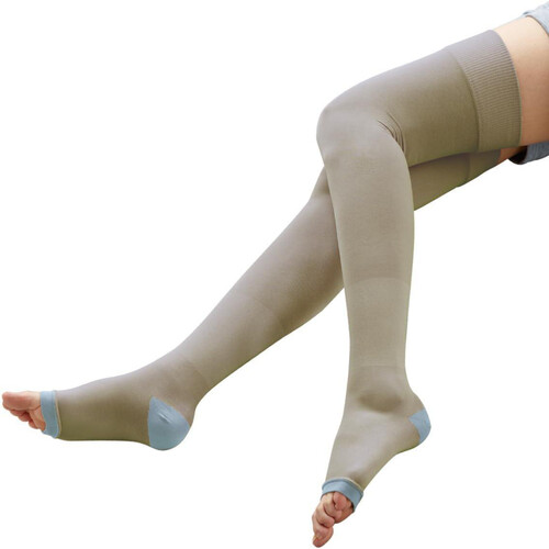 ホットキュット マタニティ着圧ソックス 夜用ロングS−Mグレー 1足(2枚