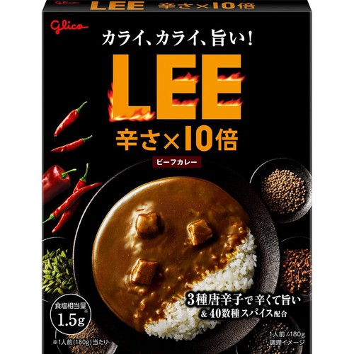 江崎グリコ ビーフカレーLEE 辛さ x 10倍 1人前 180g Green Beans