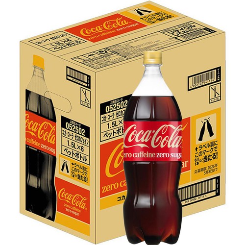 コカ・コーラ ゼロカフェイン 1ケース 1500ml x 6本 Green Beans