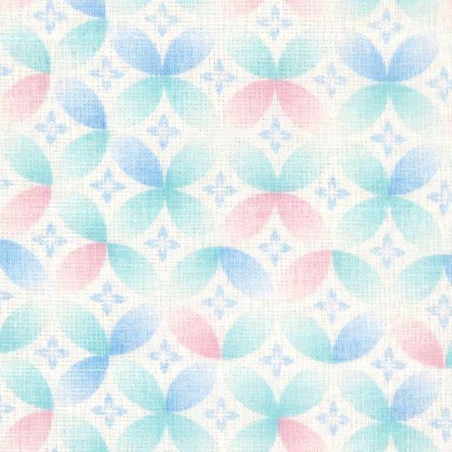 白雪 友禅ふきん 七宝柄ブルー 1枚