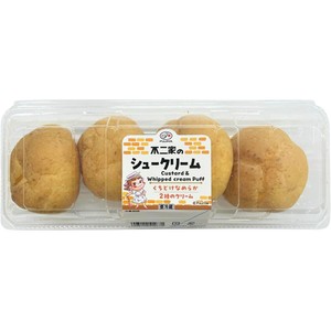 不二家 シュークリーム カスタード&ホイップ 4個入 Green Beans