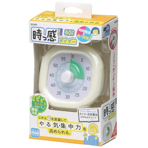 ソニック トキ・サポ 時っ感タイマー 10cm 60分計 アイボリー Green