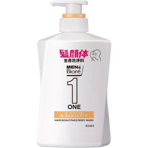 花王 メンズビオレ ONE オールインワン全身洗浄料 髪・肌なめらかタイプ 本体 480ml