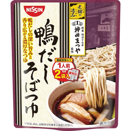 日清食品 老舗の逸品 神田まつや監修 鴨だしそばつゆ 2人前