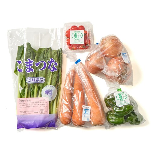 有機】国内産 おまかせ野菜セット 5種類 (一部転換期間中) 1箱 Green