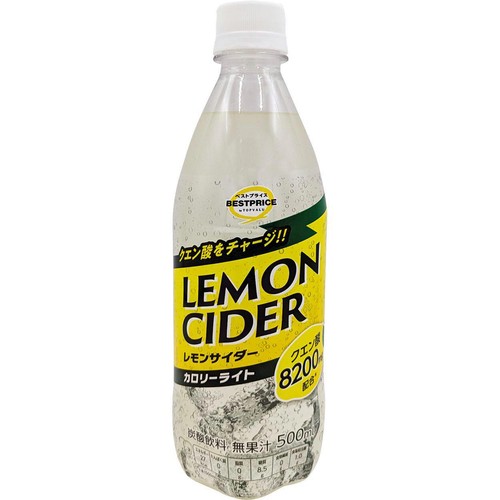 クエン酸をチャージ!レモンサイダー 500ml トップバリュベストプライス