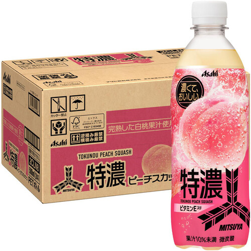 アサヒ飲料 三ツ矢特濃ピーチスカッシュ 1ケース 500ml x 24本