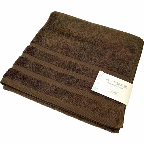 林 ベイカラーバスタオル 約60 x 120cm ブラウン Green Beans