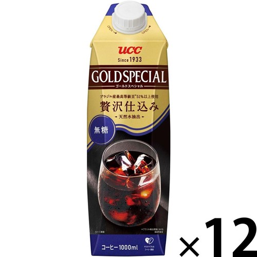 UCC ゴールドスペシャル アイスコーヒー 無糖 1ケース 1000ml x 12本