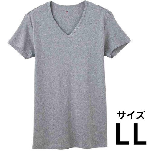 グンゼ YG 紳士 ピュアコットンVネックTシャツ LL グレーモク