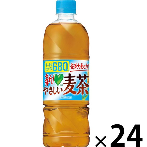 サントリー GREENDAKARAやさしい麦茶 1ケース 680ml x 24本