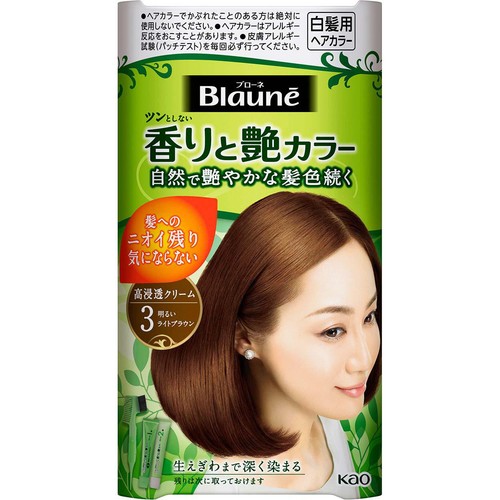 花王 ブローネ 香りと艶カラー クリーム 3 明るいライトブラウン 80g
