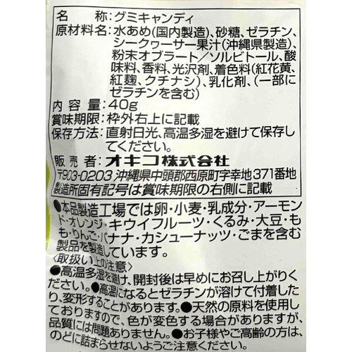 オキコ グミんちゅシークヮーサー味 40g