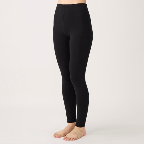 PEACE FIT WARMコットン 婦人 10分丈ボトム L クロ トップバリュ