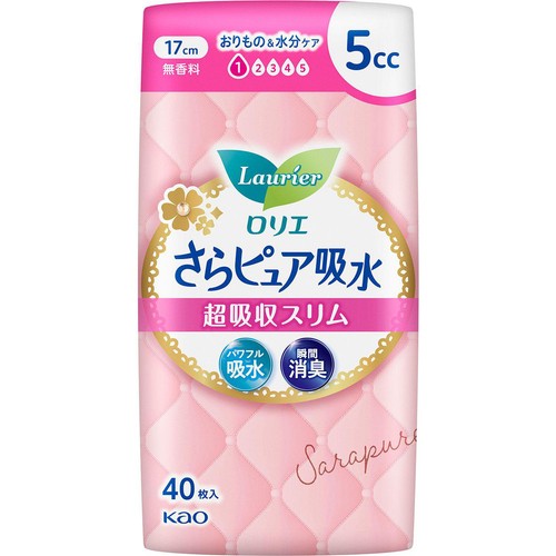 花王 ロリエ さらピュア吸水 超吸収スリム 5cc 無香料 17cm 40枚
