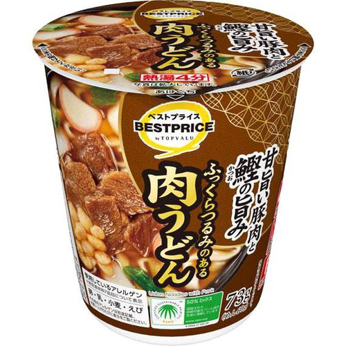 ふっくらつるみのある肉うどん 73g トップバリュベストプライス Green
