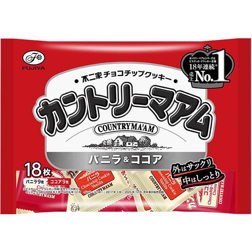不二家 カントリーマアム バニラ&ココア 18枚入