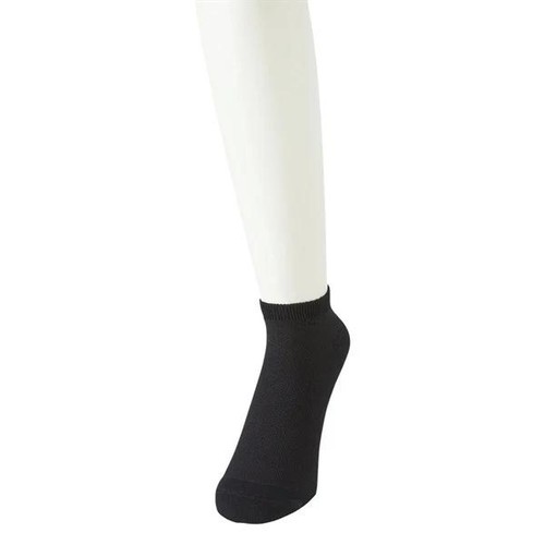 PEACE FIT(ピースフィット)COOL 鹿の子無地スニーカー丈ソックス 2足組 クロ 25ー27cm トップバリュ