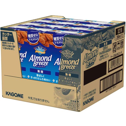 カゴメ アーモンド・ブリーズ 無糖 1ケース 200ml x 12本