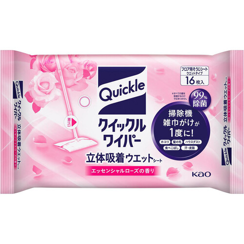 花王 クイックルワイパー 立体吸着ウェットシート ローズの香り 32枚