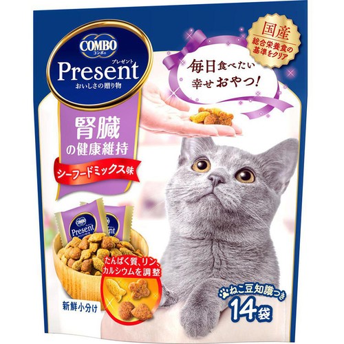 【ペット用】 コンボ 【国産】コンボプレゼント 腎臓の健康維持 シーフードミックス味 14袋