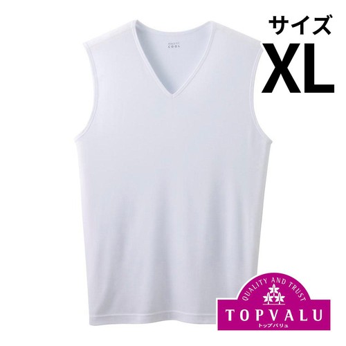 PEACE FIT(ピースフィット) COOL スリーブレス Vネックシャツ 紳士 シロ XL トップバリュ