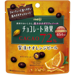 明治 チョコレート効果 カカオ72% 蜜漬けオレンジピール 34g Green