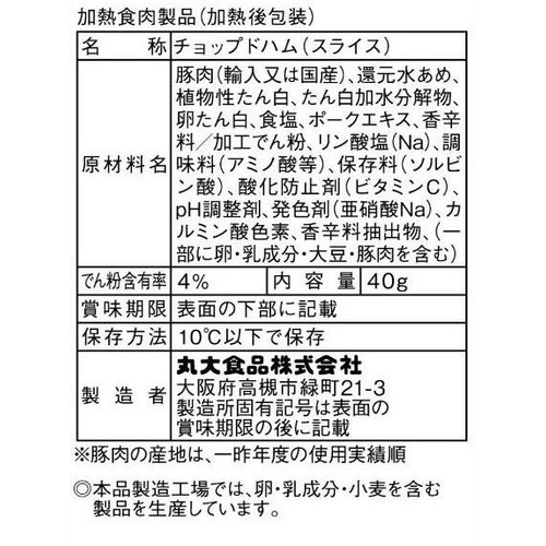 丸大食品 キザミハム 40g